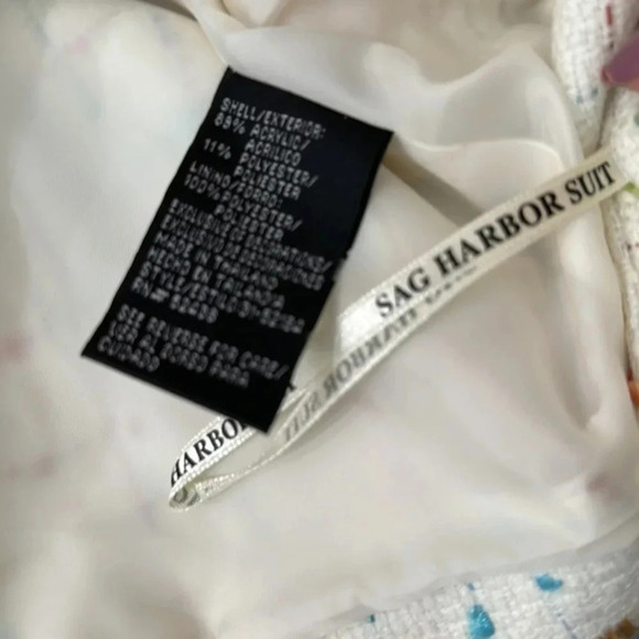Sag Harbor 18/20 ivory with multi color skirt & blazer professional suit - Picture 7 of 9